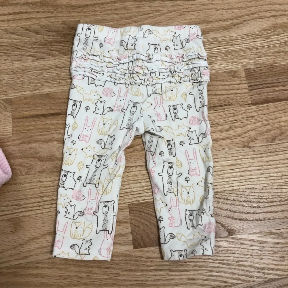 9 month Girl Pants Bundle Pink Sweatpants Cheetah Bear Carter’s Ruffle Butt